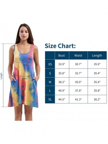 Cover-Ups Womens Summer Dress Sleeveless V Neck Sundresses for Women Casual with Pockets - 06 Coral/Navy - C4196EQ6U0R $18.73