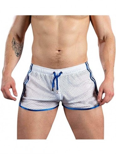 Briefs Men's swim trunks Quick Dry Telecontrol Beachwear Sports Shorts Beach Pants - White - CH194XRME6Q $24.64