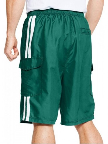 Board Shorts Men's Big & Tall Double Stripe Board Shorts - Sea Spray (1360) - CU190TAAY8Q $21.36