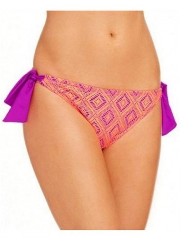 Tankinis Womens Crochet Side Tie Swim Bottom Separates - Orange - CY12HL5KT9Z $13.78