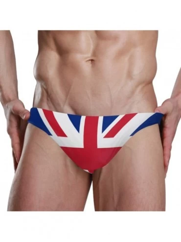 Briefs Retro Union Jack Mens Sexy Bikini Swimwear Soft Male Brief Swimsuit - As Pattern - C118U533AYE $40.93