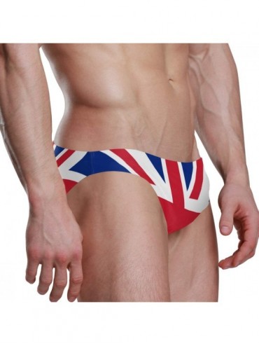 Briefs Retro Union Jack Mens Sexy Bikini Swimwear Soft Male Brief Swimsuit - As Pattern - C118U533AYE $17.54