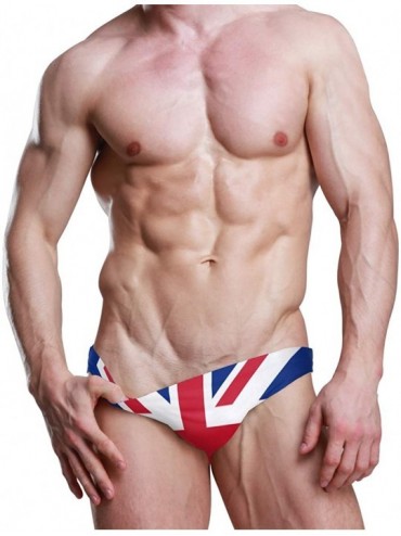 Briefs Retro Union Jack Mens Sexy Bikini Swimwear Soft Male Brief Swimsuit - As Pattern - C118U533AYE $17.54