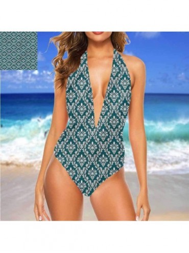 Cover-Ups Super Cute Bikini Victorian- Damask Swirls Leaves for Bachelorette Party - Multi 28 - CJ19D6EQ07W $44.29