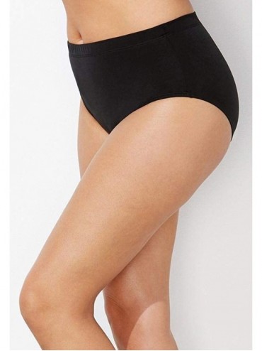 Bottoms Women's Plus Size Classic Swim Brief with Tummy Control - Navy White Geo (1167) - CZ18R33UIRD $10.68