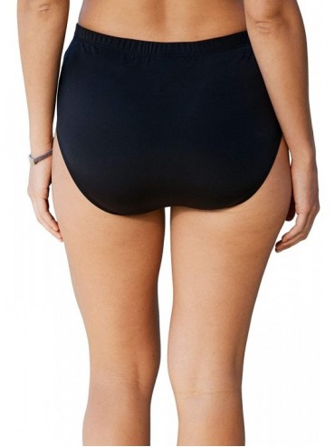 Bottoms Women's Plus Size Classic Swim Brief with Tummy Control - Navy White Geo (1167) - CZ18R33UIRD $10.68