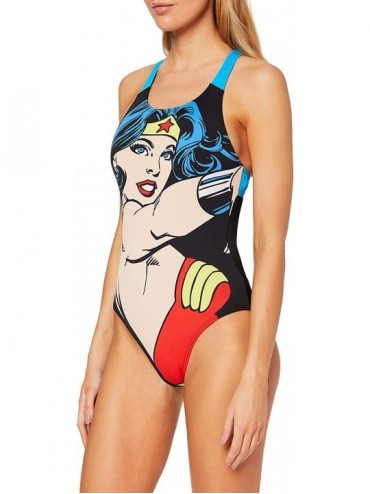 Racing Womens Wb Wonder Woman Face Swim Pro Back One Piece Swimsuit - Wonder Woman - CK18UQAL37L $45.58