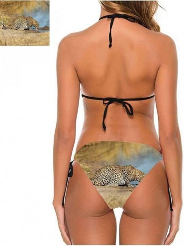 Bottoms Bikini Safari- Collage Local Wild Animals Fits All Different Body Types - Multi 14-two-piece Swimsuit - CV19E7MY2GW $...
