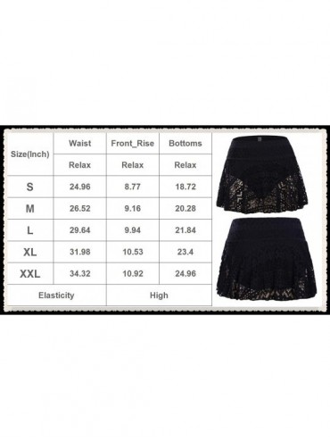 Bottoms Women Lace Crochet Hollow Out Swimsuit Tankini Bottom Skirted Board Shorts - Lace Skirted - CN18NLSR4ME $18.83