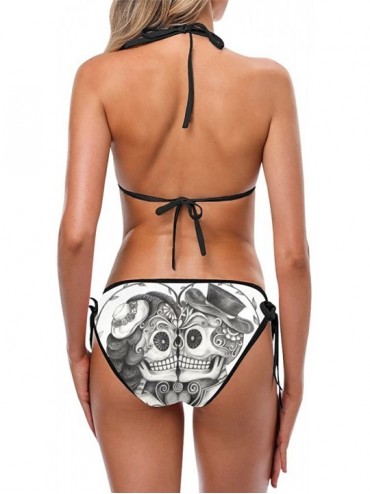Sets Floral Sugar Skull Two Piece Bikini Swimsuit Swimwear for Women Girls Beachwear(S-5XL) - Multi 5 - C418G3AEQHE $26.60