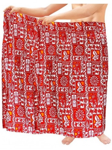 Trunks Women's Sarong Dress Coverup Tie Pareo Beach Wrap Swimsuits Full Long C - Spooky Red_o712 - CV125VRQR4B $36.87