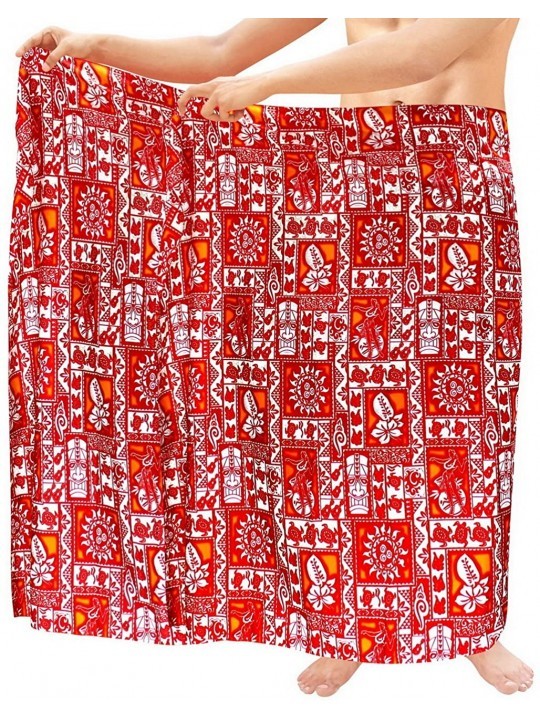 Trunks Women's Sarong Dress Coverup Tie Pareo Beach Wrap Swimsuits Full Long C - Spooky Red_o712 - CV125VRQR4B $33.97
