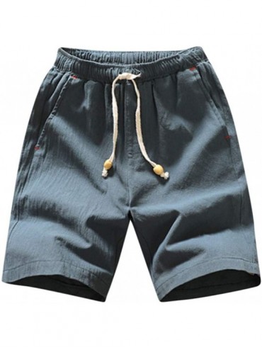 Board Shorts Men's Beach Shorts-Boardshorts Fashion Summer Swimwear Casual Solid Pocket Drawstring Linen Short Pants - Green ...