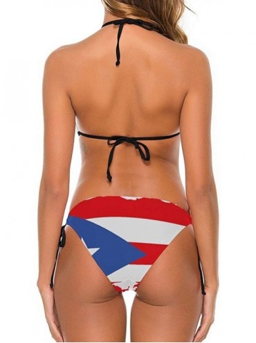 Sets Puerto Rico Flag Women's Two Piece Bikini Sets Beach Swimwear Adjustable Bathing Suit Padded Tie Swimsuit - CL19C6ZSLKE ...