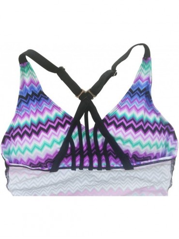 Racing Racerback Tankini Swim Top Wave Swimsuits for Women - Purple - CK18EGT5ZX2 $29.54