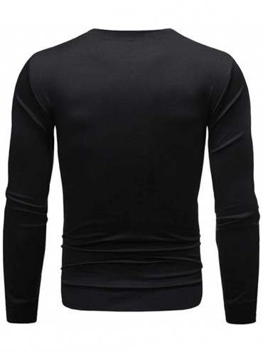 Rash Guards Men's T-Shirts Fashion Long Sleeved Round Neck Print Sweatshirt Shirts Pullover - Zb-black - C318W3HMNZ0 $14.93