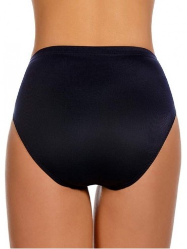 Bottoms Women's Swimwear Basic Swim Pant High Waist Slimming Brief Bathing Suit Bottom - Midnight - C118GTWOQQU $51.19