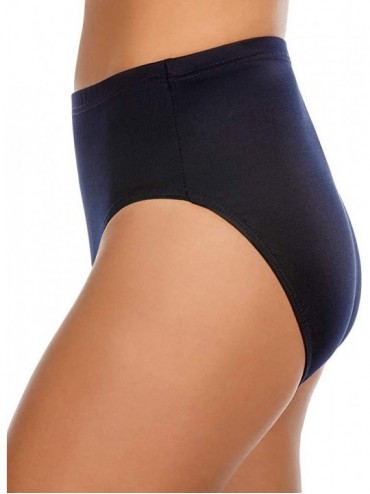 Bottoms Women's Swimwear Basic Swim Pant High Waist Slimming Brief Bathing Suit Bottom - Midnight - C118GTWOQQU $51.19