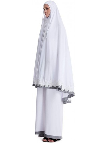 Cover-Ups Women's All-Cover Muslim Dress Set Classic Praying Clothes Saudi Arab Lady Soft Abaya Ethnic Clothes- 2pcs(top+Dres...