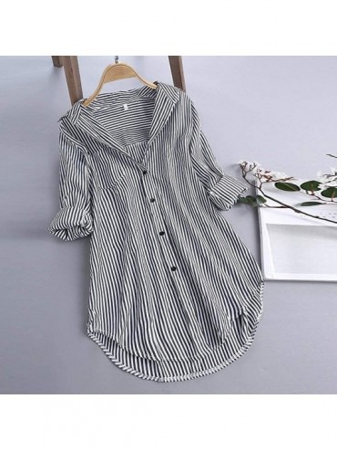 One-Pieces Shirts For Women Button Tunic Tops T Shirt Blouse - Y-black - C918WM87D0A $20.39
