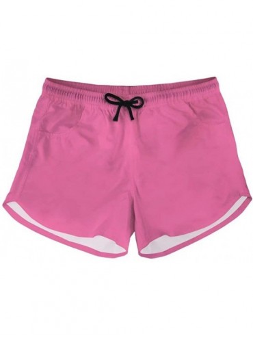 Board Shorts Womens Board Short Side Pocket Swim Bottom Trunks Quick Dry - Pink - C818RZRYEL2 $34.60