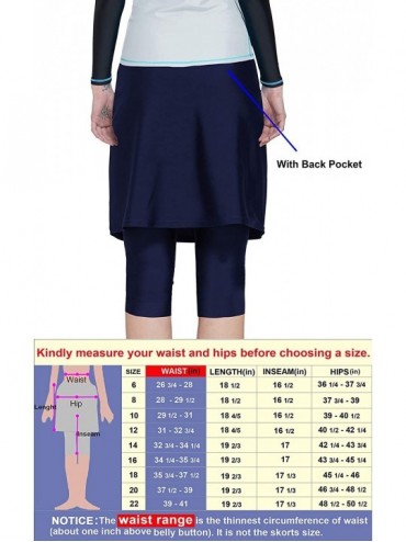 Tankinis Women Swim Skirt with Leggings Modest Swimsuits Plus Size Knee Length Skirt Capris - Navy With Capris - CT18SLSG2Z6 ...