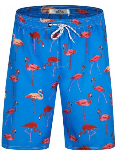 Board Shorts Men's Swim Trunks Quick Dry Board Shorts Beach Holiday Bathing Suit Print Swimwear - 33 Blue - CI18X2XAOMM $33.42