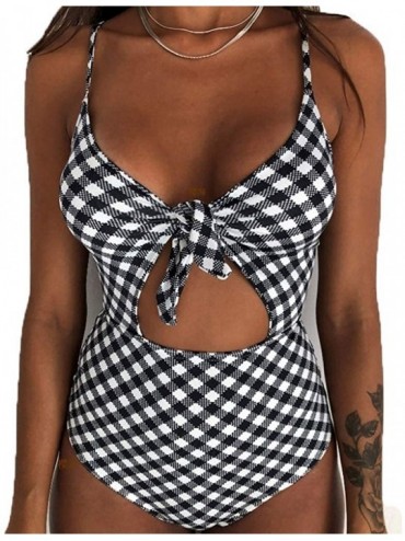 Bottoms Womens Swimming Tankini Padded Swimsuit Monokini Push Up Bikini Sets Swimwear - Black - CN18ROX5ORE $15.30