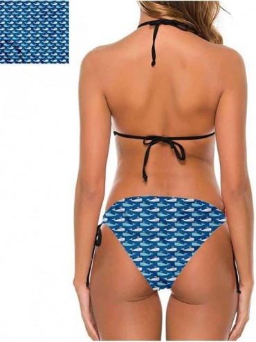 Bottoms Strap Swimwear Whale- Swimming Under Sun Make You Feel Comfortable/Confident - Multi 12-two-piece Swimsuit - CY19E6YU...