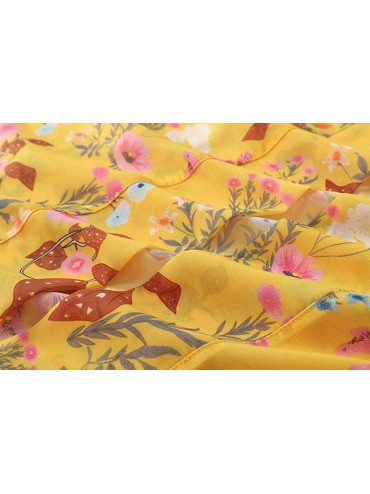 Cover-Ups Women's Tops Loose Chiffon Kimono Cardigan Beach Swim Cover up Blouse - Yellow2 - C5190O097II $15.57