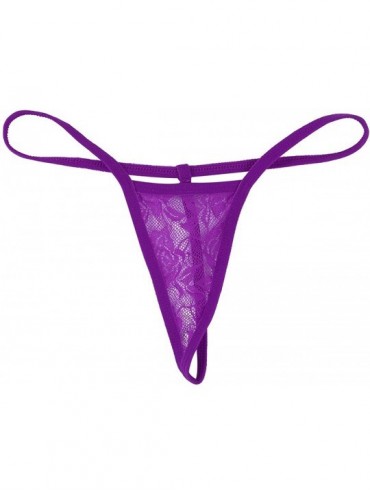 Sets Womens Sexy Halter Neck Strappy Lace Up Triangle Bikini Swimsuit 2 Pieces Brazilian Set - Purple - CW18NDK3EWL $13.60