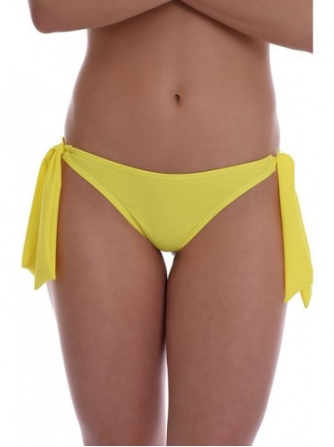 Bottoms Sexy Women's Brazilian Bikini Bottom Thong Style - Made in EU Lady Swimwear 503 - Yellow - CA195LN69ST $15.20