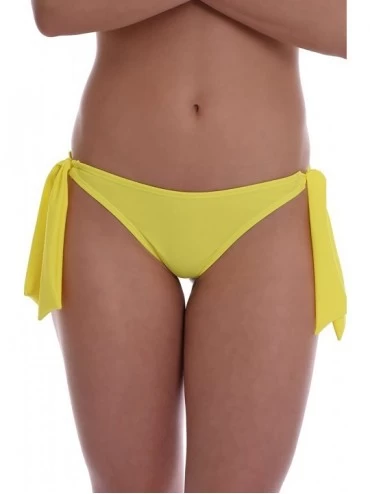 Bottoms Sexy Women's Brazilian Bikini Bottom Thong Style - Made in EU Lady Swimwear 503 - Yellow - CA195LN69ST $34.67