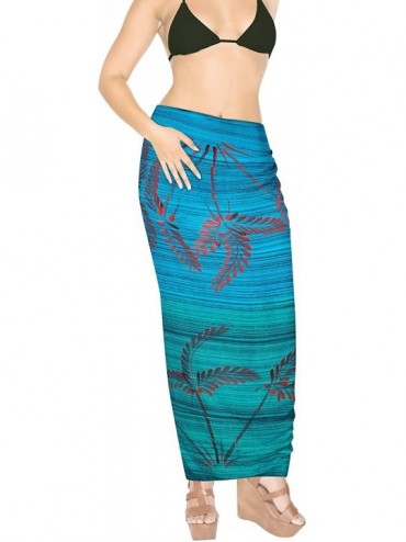 Cover-Ups Women's One Size Swimsuit Cover Up Summer Beach Wrap Skirt Hand Tie Dye - Blue_x921 - CA121U7ABT7 $22.73