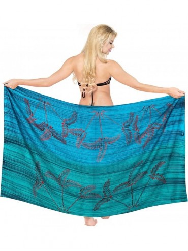 Cover-Ups Women's One Size Swimsuit Cover Up Summer Beach Wrap Skirt Hand Tie Dye - Blue_x921 - CA121U7ABT7 $13.33