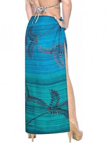 Cover-Ups Women's One Size Swimsuit Cover Up Summer Beach Wrap Skirt Hand Tie Dye - Blue_x921 - CA121U7ABT7 $13.33