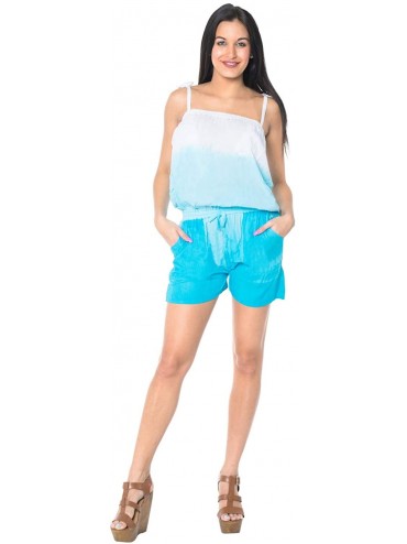Cover-Ups Women's Overalls Jumpsuits Casual Loose Fit Playsuit - Turquoise_s974 - C2121U82I0R $22.42