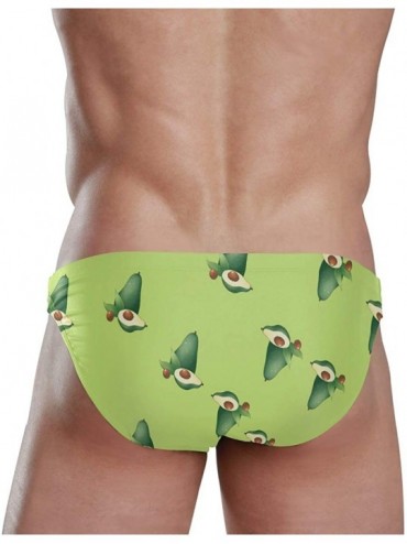 Briefs Mens Swim Bikini Briefs Green Dog Paw and Bone Prints Swimwear Surf Shorts Trunks - Hawaii Fruit Avocados - C918UADE47...