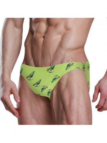 Briefs Mens Swim Bikini Briefs Green Dog Paw and Bone Prints Swimwear Surf Shorts Trunks - Hawaii Fruit Avocados - C918UADE47...