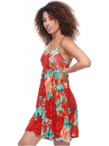 Cover-Ups Women's Ivy Cover Up Dress - Allure True Red Floral - CS18Z05OS9C $23.20