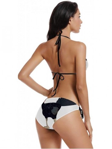 Bottoms Women's Halter Triangle Bikini Tie Side Two Piece Swimsuits with Printing Bottom North America - Multi 11 - CF199OHK9...