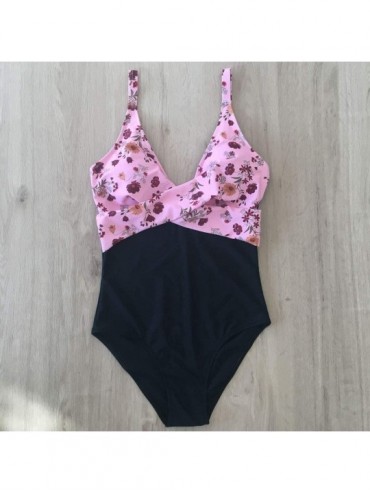 Sets Bathing Suits for Women- Sexy Vintage Floral Halter Push-Up Bra Cheeky Bikini Tankini Monokini Beachwear Swimwear - A-pu...