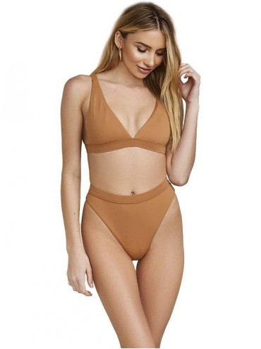Tops Seamless Full Coverage Push Up Support Triangle Bikini Top Bathing Swimsuit Beachwear for Women - Caramel - CL18NYSLGY0 ...