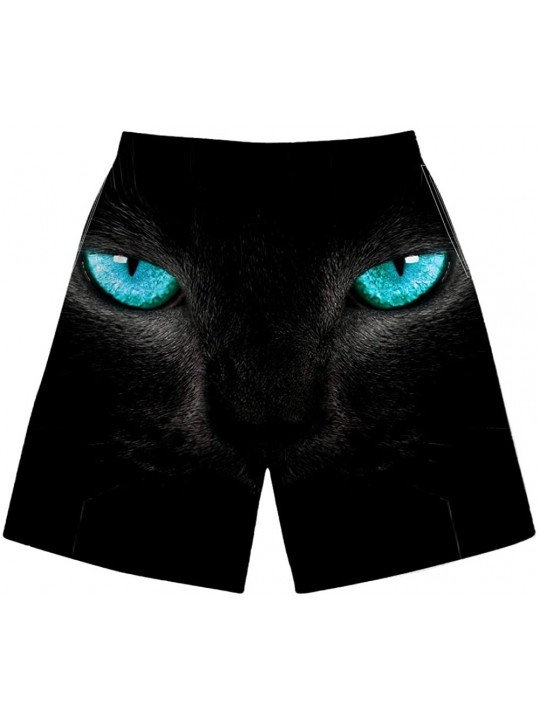 Trunks Men's Funny Swim Trunks Quick Dry Beach Shorts Summer Boardhorts with Mesh Lining - Black Cat - CQ18OSDAU98 $18.11