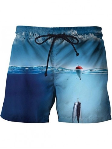 Board Shorts Men's Beach Shorts Fish Shark 3D Printed Men's and Women's Beach Shorts - Green - CD18UX4E5ZN $22.78