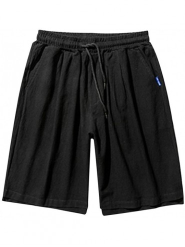 Trunks Mens Casual Big and Tall Cargo Shorts Outdoor Drawstring Beach Trunks Fashion Solid Relaxed Fit Walk Pants - Black&1 -...