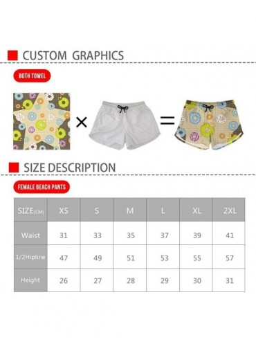 Board Shorts Women's Plus Size Floral Print Beach Shorts with Pockets-Quick Dry Summer Swimmwear Shorts - White Bear 2 - CO18...
