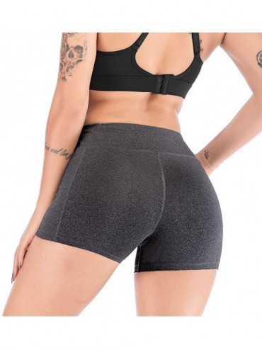 Cover-Ups Yoga Shorts for Women High Waist-Out Pocket Tummy Control Workout Running Athletic Fitness Biker Shorts - Grey - CW...