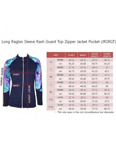 Rash Guards Women Plus Size UPF 50+ Front Zip Up Long Sleeve Top Rash Guard - Navy With Jade Violet - CP17YS9NYZT $28.16