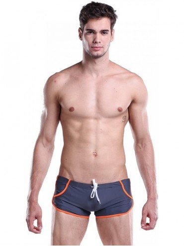 Trunks Mens Swim Trunks Pocket Beach Swimwear - Dark Gray - CS184SLUZDW $39.83